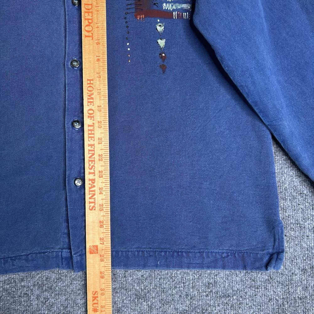 Vintage Arizona Jones Denim Button Up Shirt Size S/M Oversized Art To Wear - Picture 6 of 8